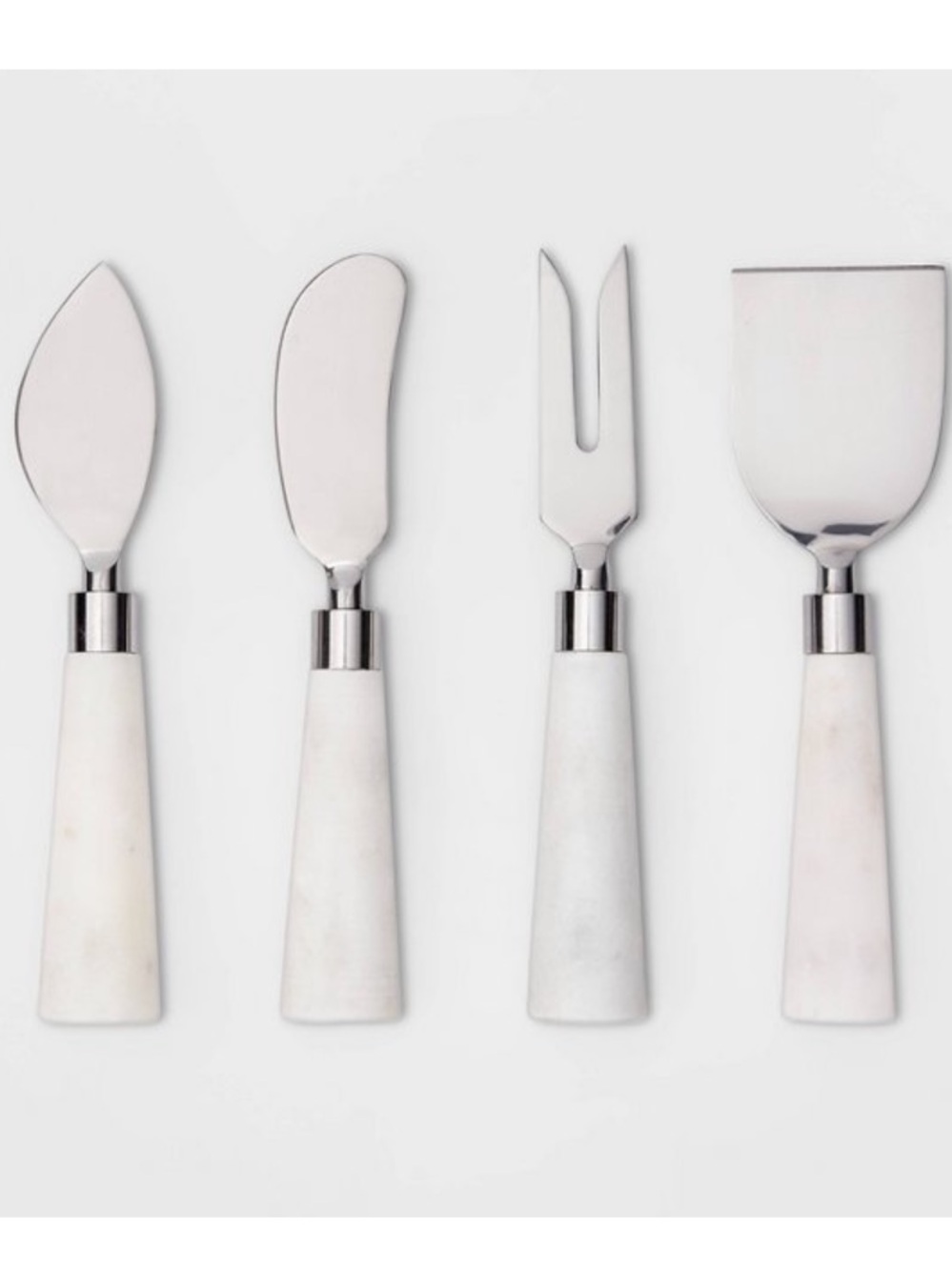 THRESHOLD NWT 4 Marble White Cheese Knife Set